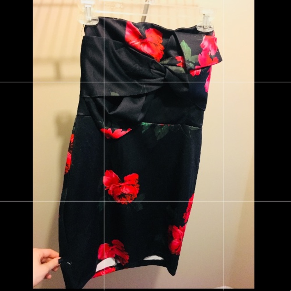 Black Floral Mini Dress